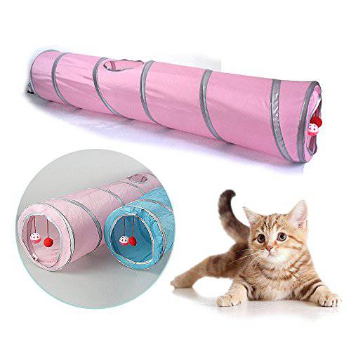 MYIDEA  접이식, 접을수있는 고양이 터널 Tubes 장난감 - Fun Run Crinkle 플레이 터널 애완동물 새끼고양이 Rabbits