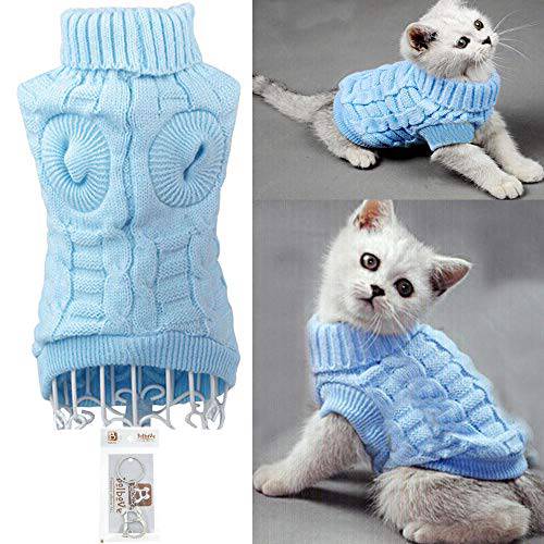 Bolbove Bro’Bear 케이블 니트 터틀넥 스웨터 소형견 고양이 니트웨어