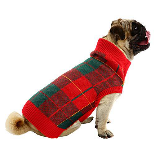 MIGOHI  강아지 스웨터,  강아지 크리스마스 스웨터 Warm 겨울 Plaid 니트웨어 조끼,베스트 British 스타일 XS 스몰 미디엄 라지 강아지