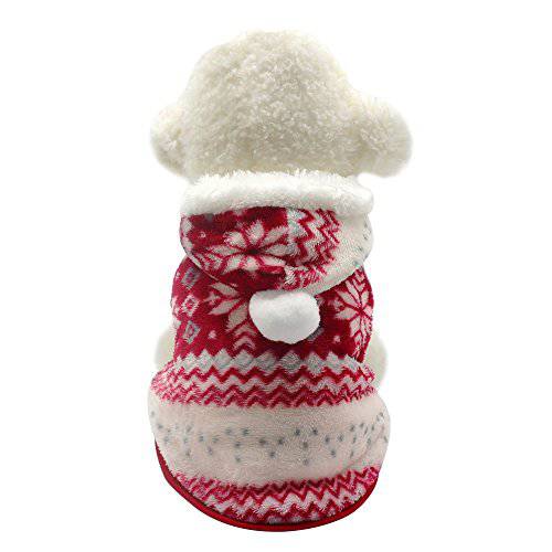 Beirui  크리스마스 귀여운 양털 강아지 재킷 - 소형견 Yorkie 겨울 코트 소프트 플란넬 잠옷 패디드 조끼, 베스트 - Warm 애완동물 강아지 점프수트