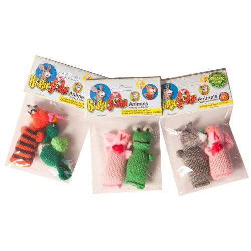 Chilly Dog 2-Pack 외양간 Yarn 동물 캣닙토이, 모델: 1002