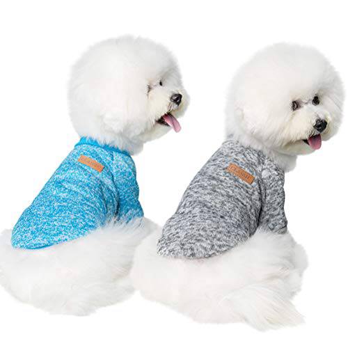 강아지 스웨터 겨울 옷 2 팩 - 2 컬러 소프트 and Warm 적용가능한 작은 스몰 미디엄 개 강아지 애완동물 폴 스웨터 Fashionable