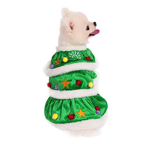 Mogoko  강아지 고양이 크리스마스 트리 할로윈, Funny 애완동물 코스프레 드레스, 강아지 양털 의상 Warm 옷 크리스마스