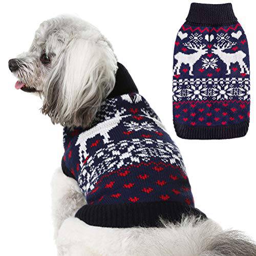 SCENEREAL  니트웨어 강아지 스웨터 겨울 옷 - 크리스마스 강아지 스웨터 크리스마스 옷 Warm 코트 클래식 패턴
