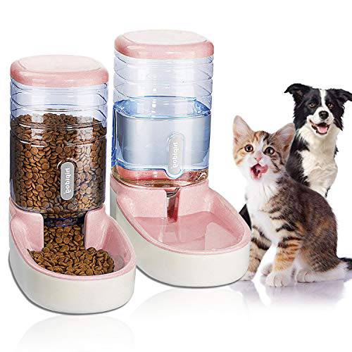 UniqueFit  애완동물 고양이 개 자동 Waterer and 사료공급기 3.8 L 1 급수기 and 1 애완동물 자동 공급기