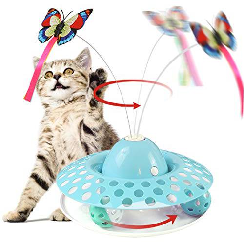 체험형 고양이 장난감 - Ito 로키 자동 전기,전동 회전 버터플라이&  볼 운동 Kitten 장난감 Funny 고양이 Teaser 장난감