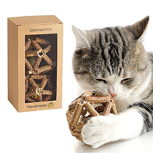 Gochanmon 캣닙 Toys-2Psc 내츄럴 Silvervine 스틱 캣닙 볼& 벨 Ball-Cat 장난감 실내 고양이- 클리닝 이 어금니 툴 Matatabi 고양이 치발기 Toy-Kitten 장난감