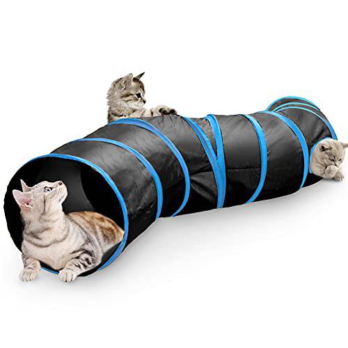 Malier 고양이 터널 실내 고양이, 접이식,접을수있는 고양이 튜브 터널 Peek 홀, 체험형 고양이 플레이 터널 장난감 Gread 고양이 강아지 Kitty Kitten Rabbits