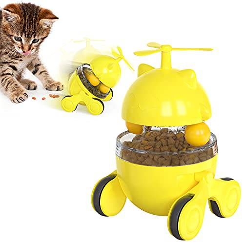 텀블러 체험형, 더블 트랙 볼, 고양이 턴테이블, Leaky 요리,음식 볼, 놀리다.장난하다 고양이 자동차, 셀프 하이 장난감, 트랙 자동차 (Yellow)