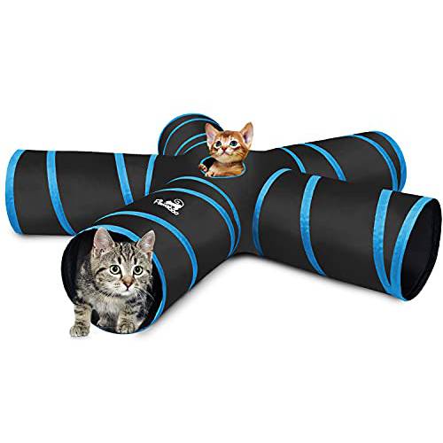 Pawaboo 고양이 장난감, 고양이 터널 튜브 5 웨이 터널 확장가능 접이식,접을수있는 고양이 플레이 텐트 상호작용완구 미로 고양이 집 볼 and 벨 고양이 Kitten Kitty 토끼 스몰 동물