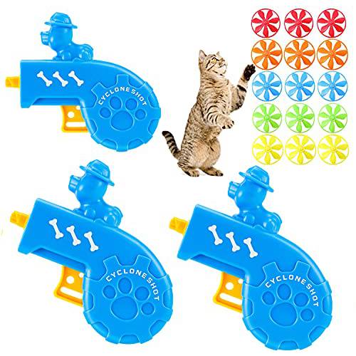 GB4 고양이 Fetch 장난감 - 고양이 트랙 고양이 장난감 - Fun 조절 of 체험형 플레이 - 고양이 장난감S 5 컬러 플라잉 프로펠러 만족 Kitty’s 사냥,  몰이&  운동 필요 (3PC)