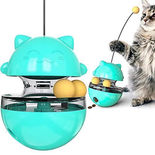 FIOIQ 고양이 요리,음식 텀블러 장난감 고양이 음식분배기 트리트먼트 장난감 고양이 장난감 밸런스 볼 고양이 Slow 스마트 체험형 공급기