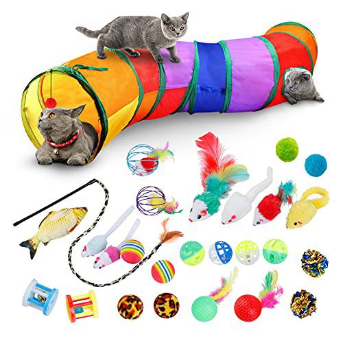 고양이 터널 플레이 볼, 체험형 Peek-a-Boo 고양이 Chute 고양이 튜브 장난감, 카모플라쥬 S-Tunnel 실내 고양이, Best 강아지, Kitty, Kitten, 토끼