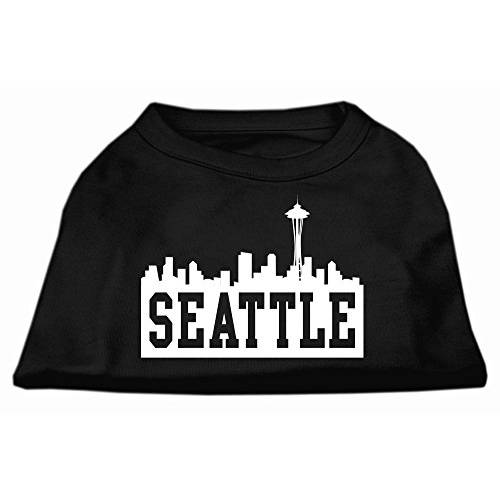 Mirage 애완동물 Products 18-Inch Seattle Skyline 스크린 프린트 셔츠 애완동물, XX-Large, 블랙