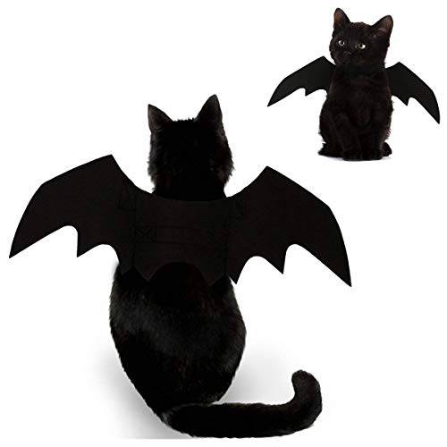 Feeke 고양이 할로윈 할로윈 - 블랙 고양이 Bat Wings 코스프레 - 애완동물 할로윈S Apparel 고양이 소형견 강아지 고양이 드레스 Up 악세사리