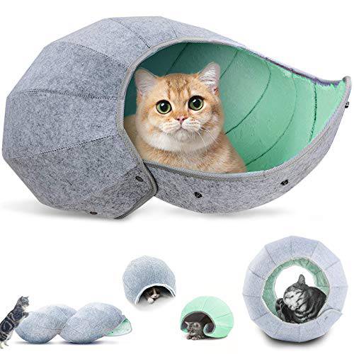 K·1 고양이 장난감 볼, 실내 고양이 터널 튜브 체험형 8 in 1 침실용 동굴 Condos,  휴대용&  폴더블 Multi-Function 스크레치 방지 Fun 장난감…