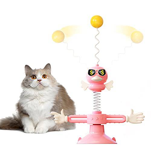 고양이 장난감 Windmill 턴테이블 페더 Funny 고양이 스틱 텀블러 고양이 장난감, Kitten Fun 멘탈 피지컬 운동 퍼즐 장난감, 만족 Kitty’s 사냥, 몰이 and 운동 필요