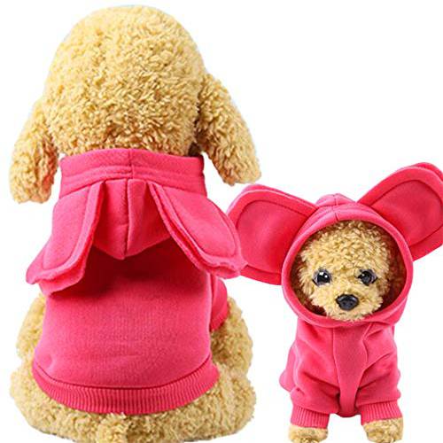 Xiaoyu 애완동물 강아지 후드 옷 Apparel 강아지 고양이 따뜻한 후드 코트 스웨터  소형견 귀여운 모자,