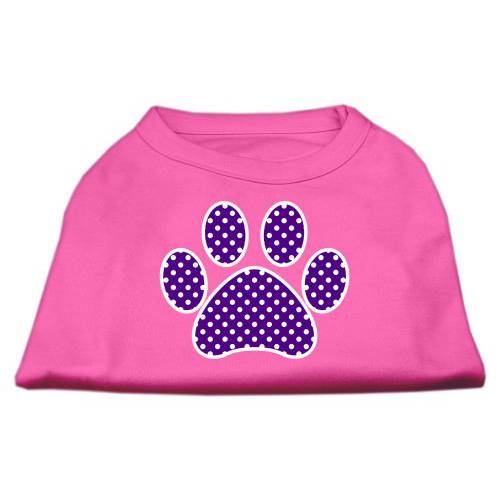 Mirage 애완동물 Products 퍼플 스위스 도트 Paw 스크린 프린트 셔츠 브라이트 핑크 XS (8)