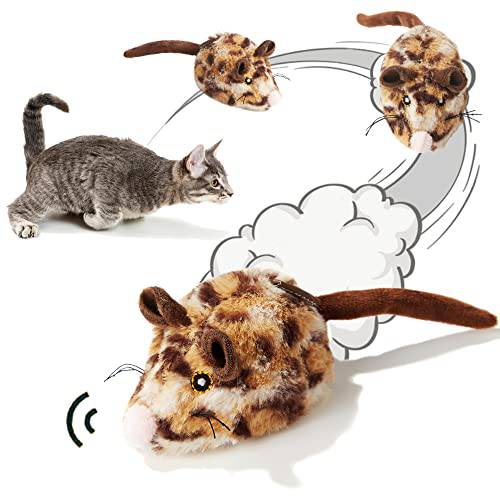 Suhaco 고양이 장난감 체험형 이사 Chirpy 마우스 고양이 장난감, 몰이 전기,전동 Kitten 장난감, 셀프 플레이 자동 모션 Kitty 장난감, 쓰리 개& A 고양이 장난감 Boredom