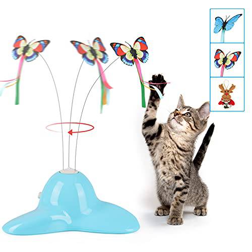 SOKER 고양이 장난감, 체험형 고양이 장난감 자동 전기,전동 버터플라이 360° 회전 Kitten 장난감 실내 고양이,  2 버터플라이 교체용