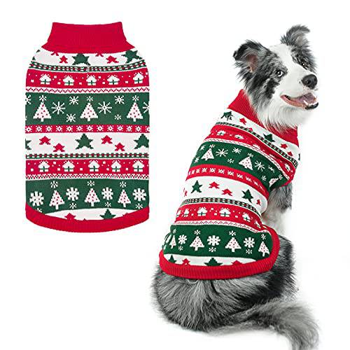 PUPTECK 크리스마스 강아지 스웨터  추운날씨, 소프트 따뜻한 겨울 코트 니트 강아지 옷 스몰 미디엄 라지 강아지 강아지 실내 아웃도어 산책, Colorful 디자인, 클래식
