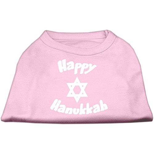 Mirage 애완동물 Products 20-Inch 해피 Hanukkah 스크린 프린트 셔츠 애완동물, 3X-Large, 라이트 핑크