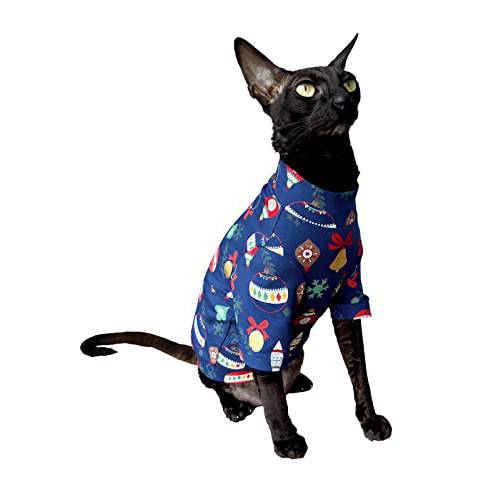 Kotomoda Hairless Cat’s T-Shirt 롱 커버 크리스마스 골든 벨 Sphynx 고양이