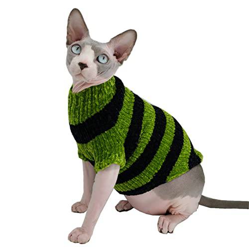 Sphynx 고양이 옷 슈퍼 소프트 겨울 따뜻한 터틀넥 스웨터 코트 고양이 잠옷 고양이 and 소형견 Apparel, Hairless 고양이 셔츠 스웨터