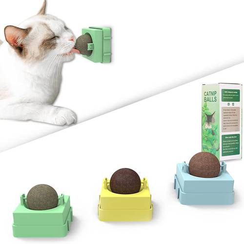 PEMOO 캣닙 볼, 먹을수있는 Kitty 장난감, 장난감 고양이 Lick, 건강한 Kitten 치발기, 고양이 벽면 트리트먼트, 이 클리닝 덴탈 고양이 장난감