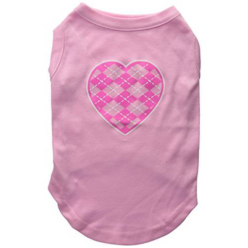 Mirage 애완동물 Products 아가일 Heart 핑크 스크린 프린트 셔츠 라이트 핑크 Lg (14)