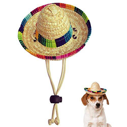 강아지 Sombrero 모자, 미니 빨대 Sombrero 모자 멕시코원산지 모자 Sombrero 파티 모자 스몰 애완동물/ 강아지/ 고양이