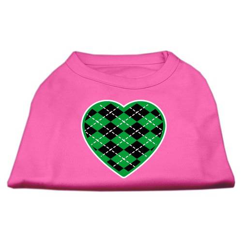 Mirage 애완동물 Products 아가일 Heart 그린 스크린 프린트 셔츠 브라이트 핑크 XS (8)