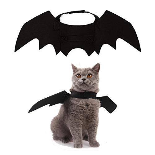 고양이 Bat Wings, Airlxf 애완동물 고양이 Bat Wings 할로윈 파티 장식 블랙 고양이 Bat Wings 고양이 드레스 Up 악세사리 코스프레 고양이 소형견 강아지