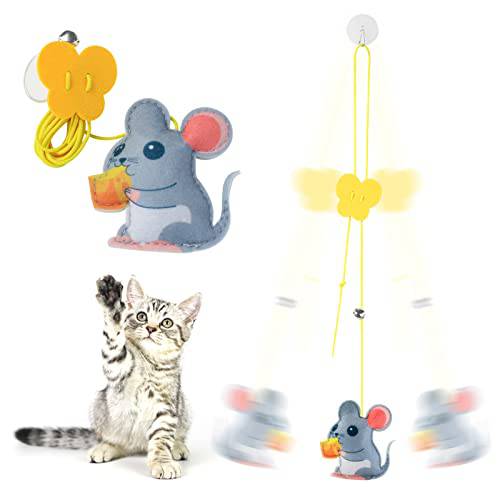 Dorakitten 체험형 캣닙 장난감 - 걸수있는 도어 셀프 플레이 고양이 장난감 개폐식 Kitten 캣닙토이 로프 마우스 - Funny 고양이 괴롭히기 장난감 실내 고양이 플레이 운동 Chase
