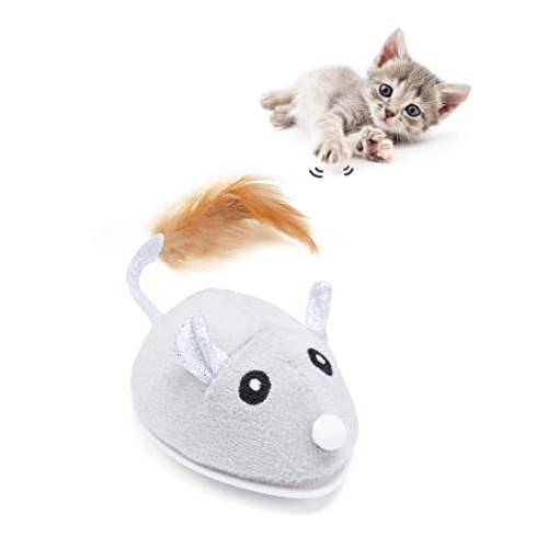 Petchain 체험형 고양이 장난감, 고양이 장난감 실내 고양이 고양이 페더 장난감 자동 고양이 장난감 고양이 마우스 장난감 페더 테일 Kitty 장난감 USB 충전