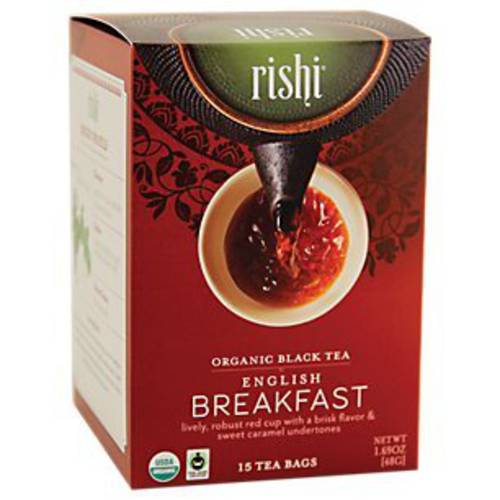 Rishi Tea English Breakfast Tea - Organic Black Tea Sachet Bags - 15 Count