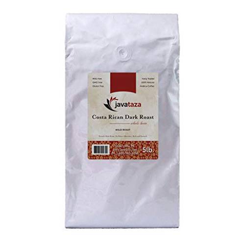 Costa Rican Dark Roast Whole Bean Coffee 5lb. - Fairly Traded, Naturally Shade Grown