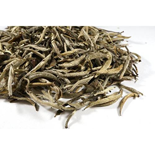 Beantown Tea & Spices - Top Grade Bai Hao YinZhen Silver Needle White Tea Premium Gourmet Loose Leaf Tea. (2 Ounces)