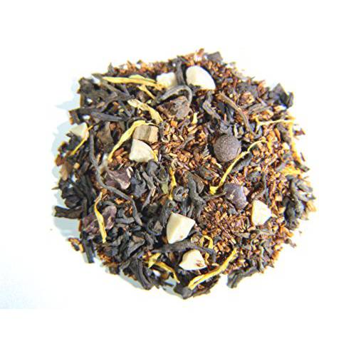 Nelson’s Tea - Chocolate Caramel Turtle - Black Loose Leaf Tea - Pu-erh black tea, red rooibos, Allspice, Carob beans, Cinnamon chips, Marigold Petals, Caramel pieces, Chocolate chips - 2 oz.