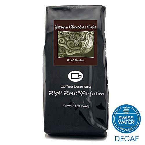 German Chocolate Cake Flavored Coffee SWP Decaf, Specialty Arabica Coffee, Medium Roast, 12 ounce, Automatic Drip (Ground)
