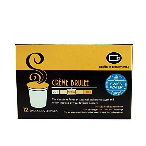 Decaf Crème Brulee Single Serve Coffee Pods | 12ct | SWP Decaf Coffee | Gourmet Flavored Coffee