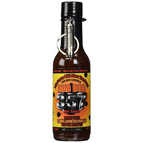 Mad Dog 357 Collector’s Edition Hot Sauce with Bullet Spoon Keychain 5 fl oz