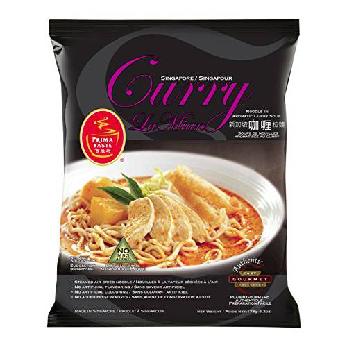 Prima Taste Curry La Mian, Singapore, 178g/6.2oz,(Pack of 12)