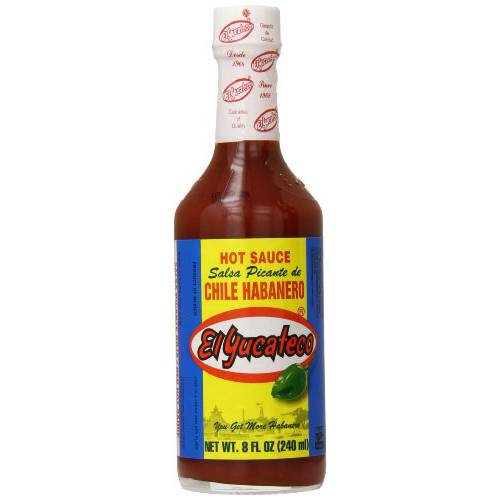 El Yucateco Chile Habanero Hot Sauce Bottle, Red, 8 Ounce