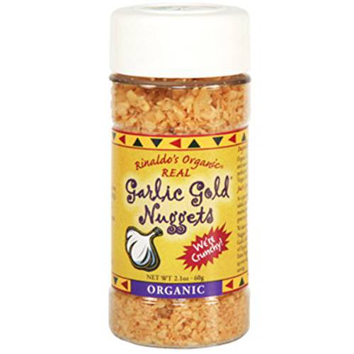 Garlic Gold Nuggets, USDA Organic Roasted Organic Garlic Seasoning Granules, Sodium Free & MSG Free, Vegan 2.1-Ounce Shaker Jar