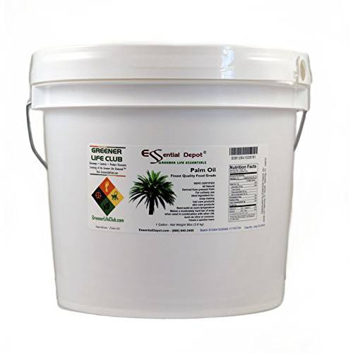 Palm Oil - RSPO Certified - Sustainable - Food Grade - Kosher - Not Hydrogenated - 7 lbs in a Pail - PP microwavable container with resealable lid and removable handle