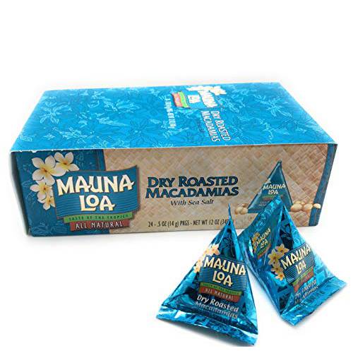 Mauna Loa Dry Roasted & Salted Macadamia Nuts, 0.5-Ounce Triangle Pack (Pack Of 24)