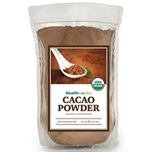 Healthworks Cacao Powder (80 Ounces / 5 Pounds) | Cocoa Chocolate Substitute | Certified Organic | Sugar-Free, Keto, Vegan & Non-GMO | Peruvian Origin | Antioxidant Superfood | Packaging May Vary
