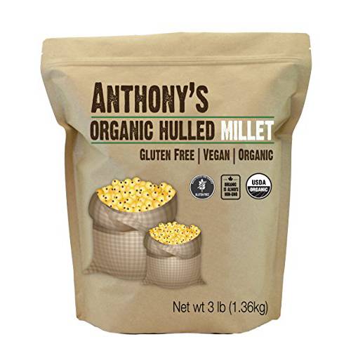 Anthony’s Organic Hulled Millet, 3 lb, Gluten Free, Raw & Grown in USA